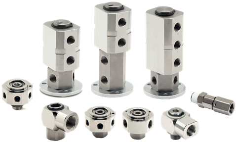 Pneumatic swivel fittings for compressed air and industrial fluids