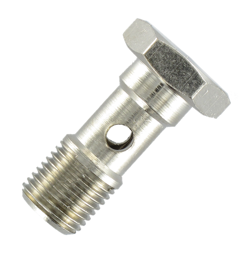 Cylindrical BSP banjo bolts in nickel-plated brass Pneumatic push-in fittings