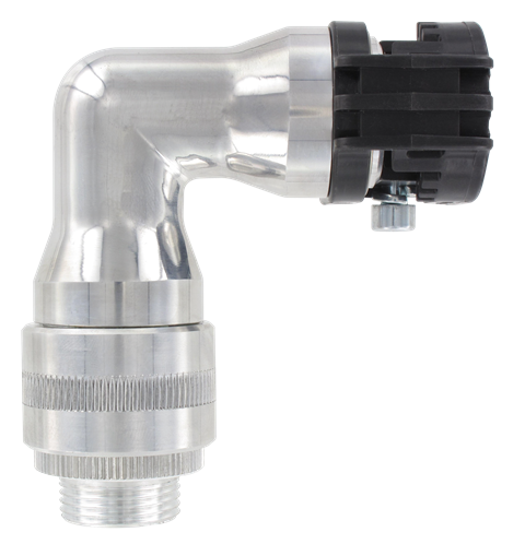 Swivel male elbow connectors in aluminium, BSP parallel for compressed air Piping systems for compressed air