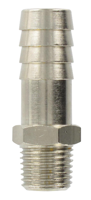 Nickel Plated Brass Conical Male Barb Connector Senga