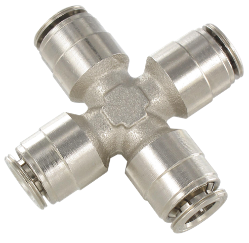 Nickel-plated brass equal cross misting fittings Pneumatic push-in fittings