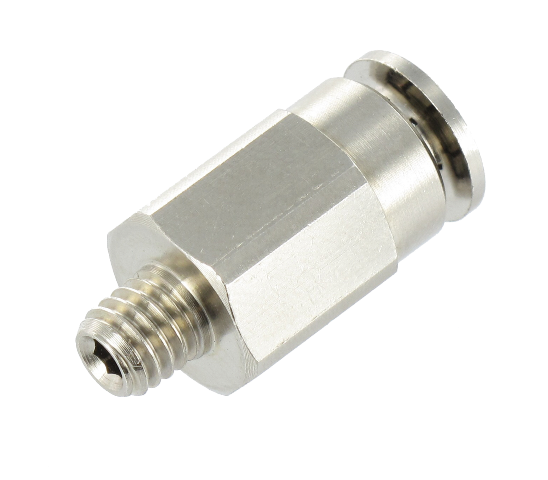 Nickel-plated brass straight BSP high pressure T push-in fitting M6x100-4