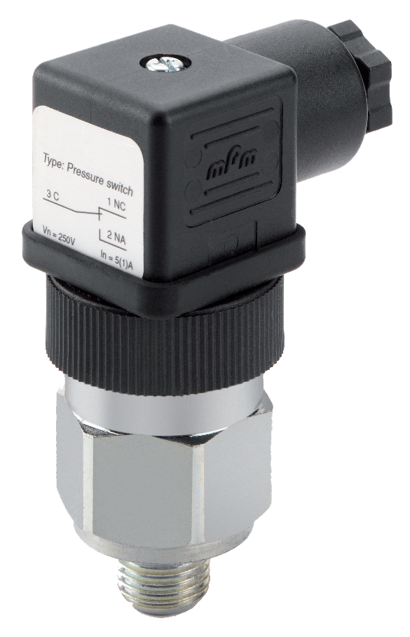 Piston pressure switches with changeover contact (SPDT) for hydraulic applications Pressure switches for pneumatics and hydraulics