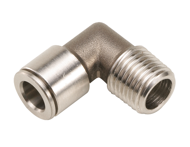 Stainless steel BSP tapered male elbow push-in fitting T6-1/4