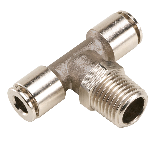 Stainless steel BSP tapered swivel male T push-in fittings