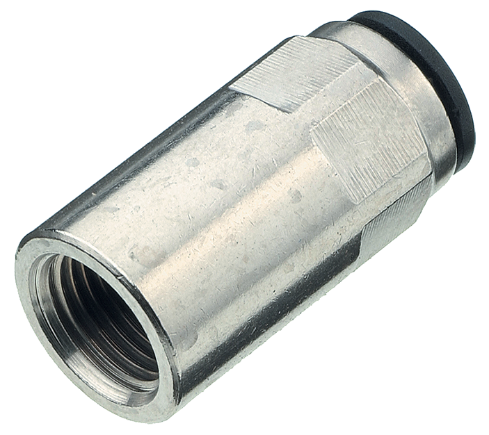 Straight female BSP push-in fittings nickel-plated brass body