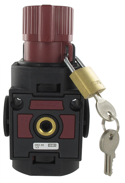 Solenoid shut-off valve with reduced dimensions, CNOMO standard G1/2'' FRL in technopolymer AIRCOMP® series (G1/4''- G1'')