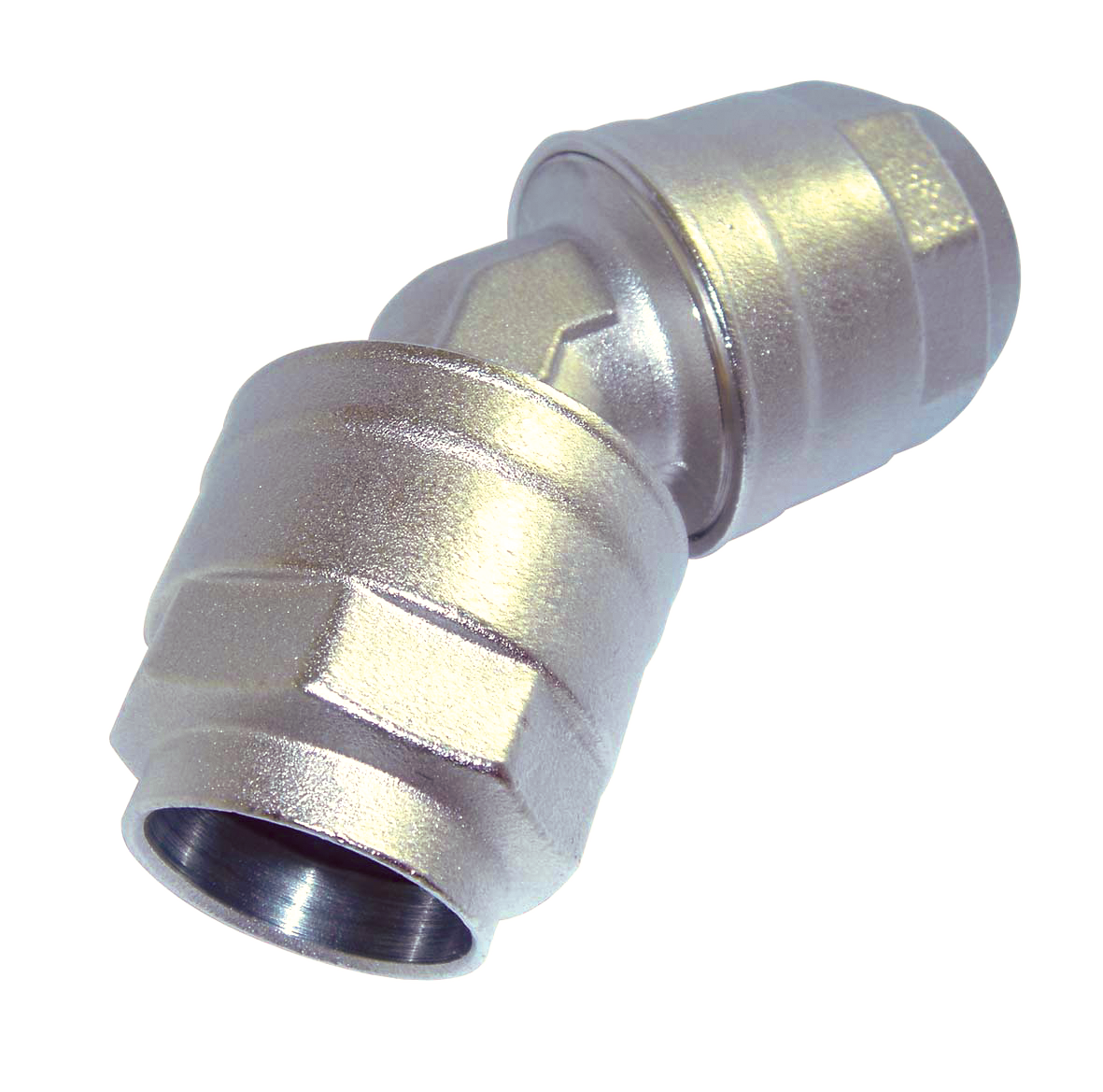 135° intermediate connection in nickel-plated brass Ø25 Piping systems for compressed air