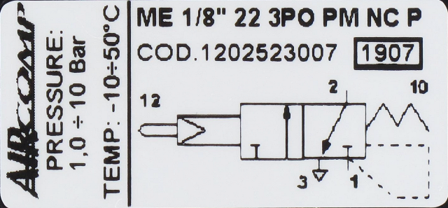 3/2-G1/8 pneumatic spool valve mechanical control pushbutton bulkhead feedthrough Pneumatic valves