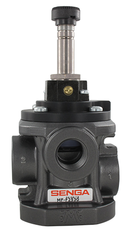 Pneumatic control valve 3/8" 3/2 NC for vacuum - ixef head MF - 3-way poppet valves - compressed air/vacuum  