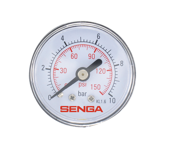 Pressure gauge Ø50 axial connection 1/4 0-10 bar Pneumatic components