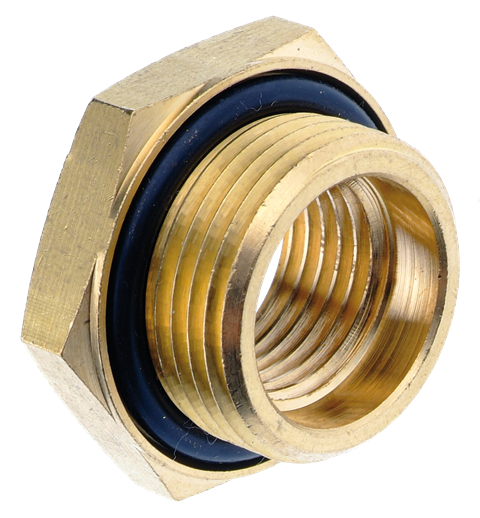 Adapters cylindrical male/female in brass for braking systems