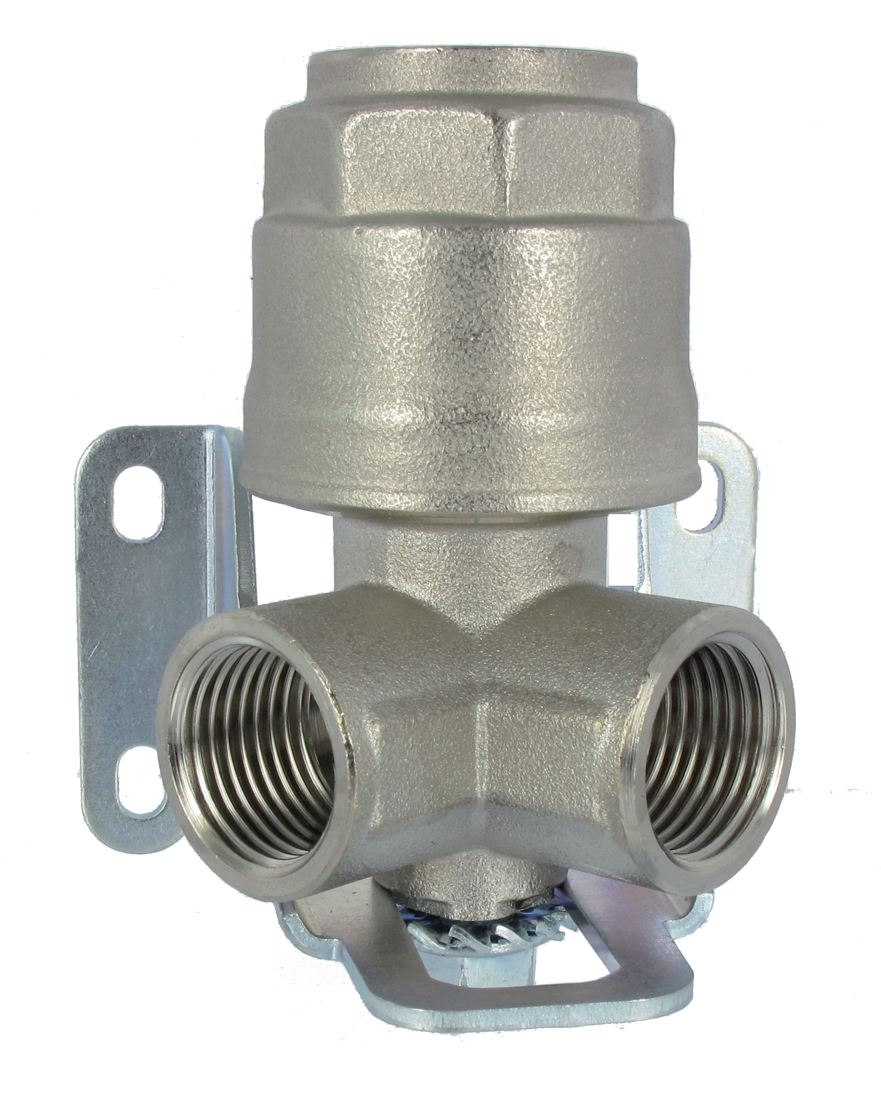 Air distribution fittings 2-way female BSP cylindrical in nickel-plated brass Piping system in aluminium and nickel plated brass - 8900