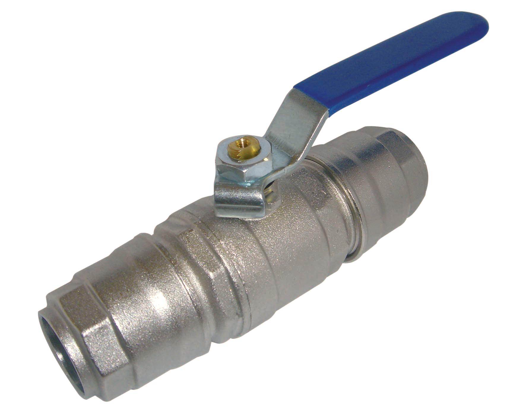 Air system ball valve with double junction in nickel-plated brass Ø20 Piping systems for compressed air