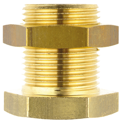 Brass push-in fittings for brake systems with female/female bulkhead