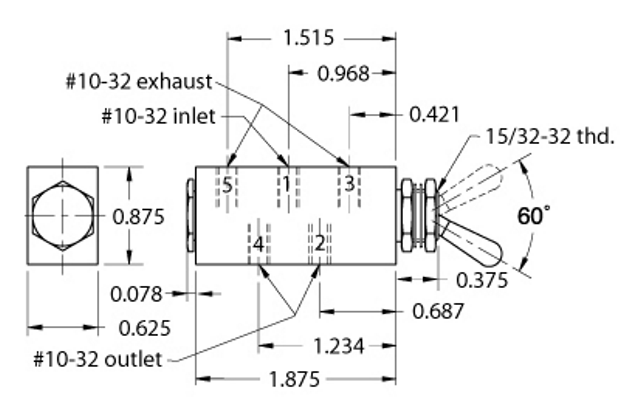 Brass switch 5/2 #10-32 Our exclusive partners' products