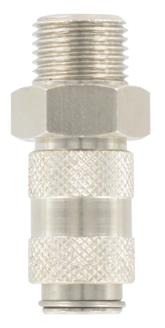 BSP cylindrical male micro-coupling 2.7 mm bore in nickel plated brass 1/8 110 - Micro-couplings DN2.7