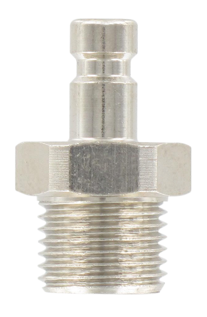 BSP cylindrical male micro-plug 2.7 mm bore in nickel plated brass 1/8 110 - Micro-couplings DN2.7