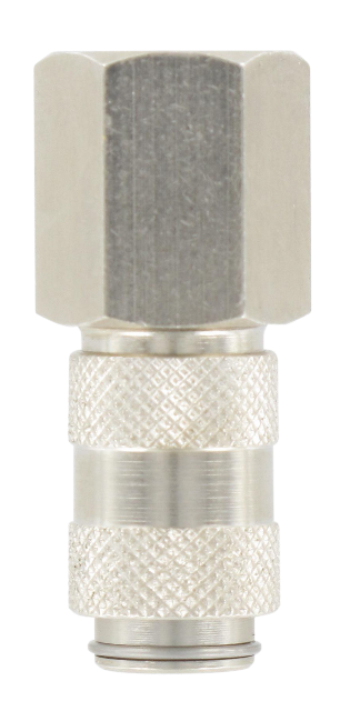 BSP female micro-coupling 2.7 mm bore in nickel plated brass 1/8 110 - Micro-couplings DN2.7