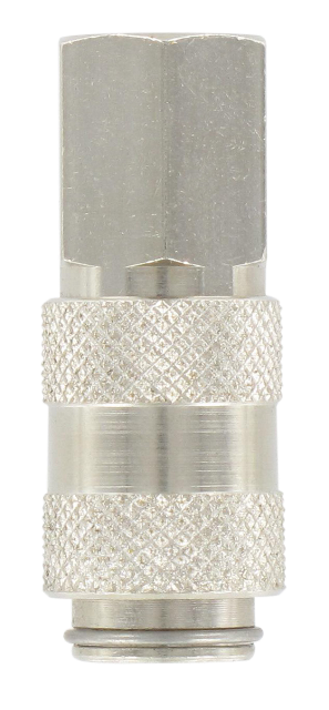 BSP female micro-coupling 2.7 mm bore in nickel plated brass M5 110 - Micro-couplings DN2.7