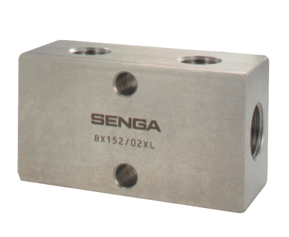 Connection block Stainless steel outlets one side 2-G3/8 2-G1/4