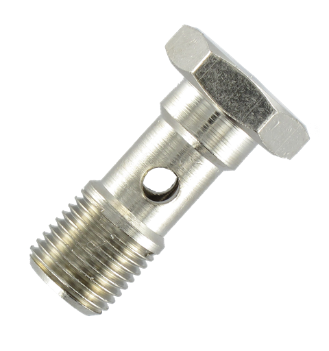 Cylindrical BSP banjo bolts in nickel-plated brass Push-on fittings