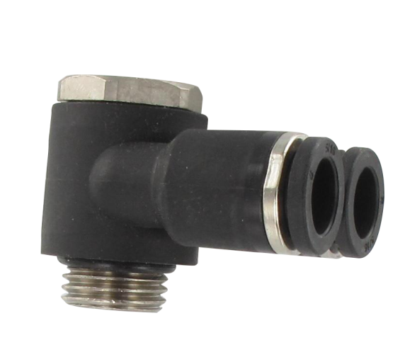 Double banjo Y push-in fitting BSP cylindrical in resin 1/8\" T8 Pneumatic push-in fittings