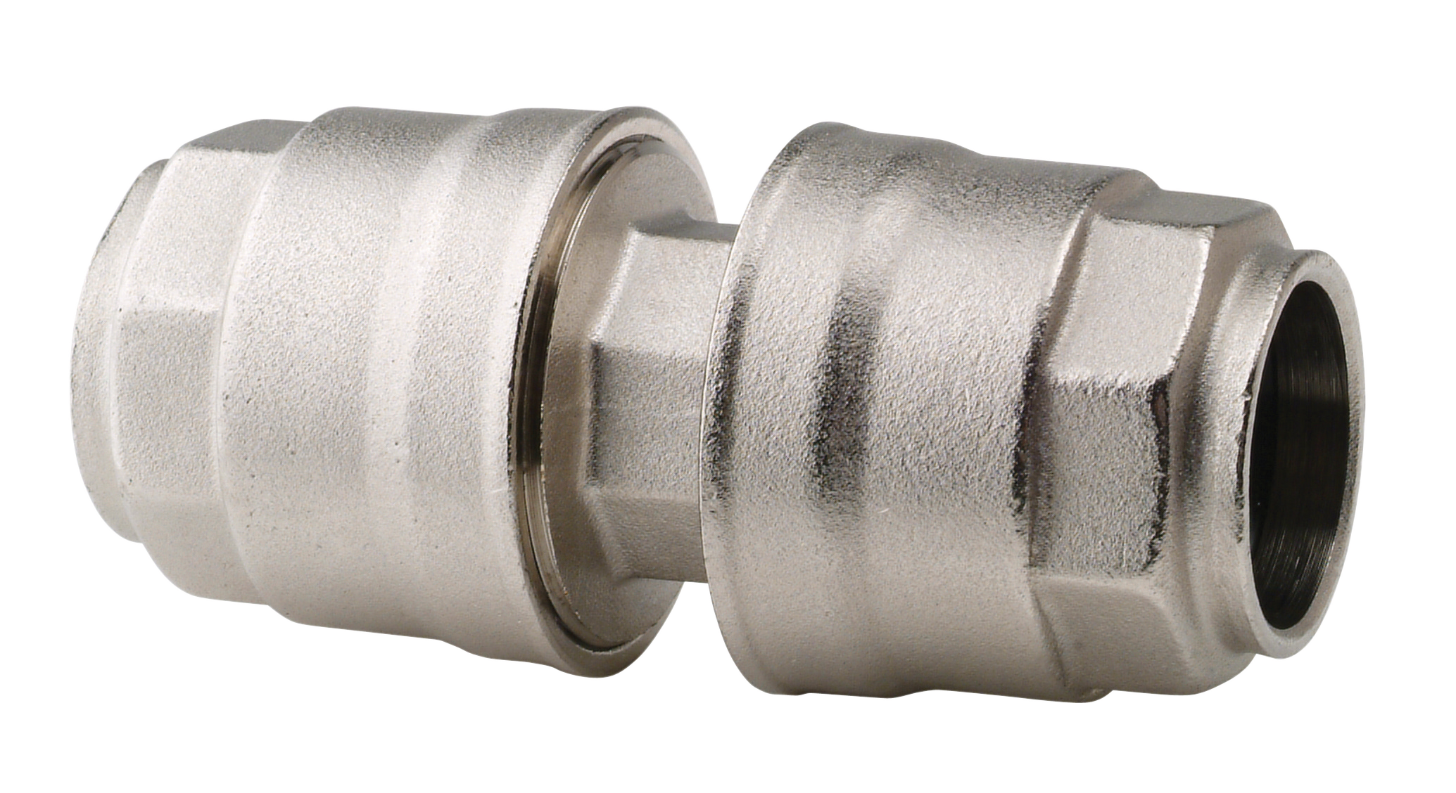 Double straight nickel-plated brass fitting Ø32 Piping systems for compressed air