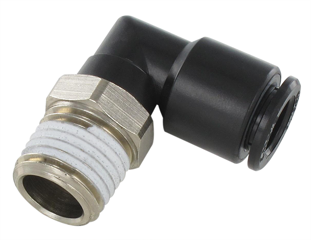 Elbow male swivel push-in fittings BSP tapered in technopolymer Pneumatic push-in fittings