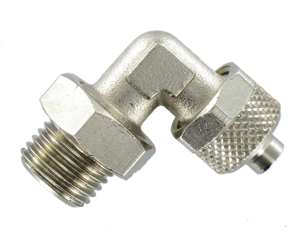 Elbow push-on fittings, swivel,  male BSP cylindrical thread Push-on fittings