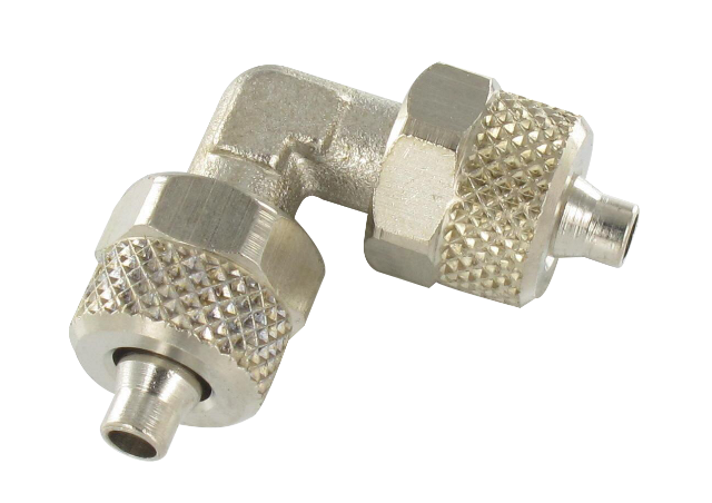 Equal and unequal elbow push-on fittings Push-on fittings in nickel plated brass