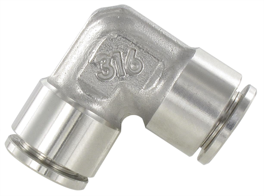 Equal elbow push-in fittings mini series in stainless steel