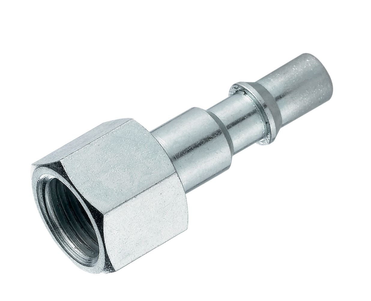 ISO-C profile BSP female plug D8 mm in zinc plated steel 3/8 ISO-C profile DN8 safety couplings