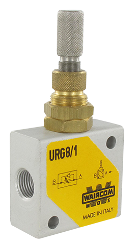 In-line unidirectional flow regulator 1/8 D1.2 - stainless steel needle