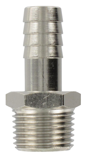 Nickel-plated brass conical male barb connector 1/2-13,5 Fittings and couplings