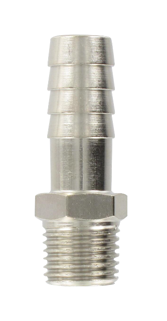 Nickel-plated brass conical male barb connector 1/4-11,5 Fittings and couplings