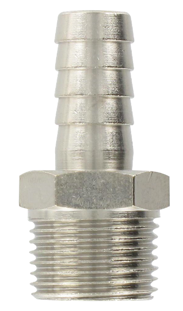 Nickel-plated brass conical male barb connector 3/8-10 Fittings and couplings