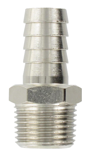 Nickel-plated brass conical male barb connector 3/8-12 Fittings and couplings