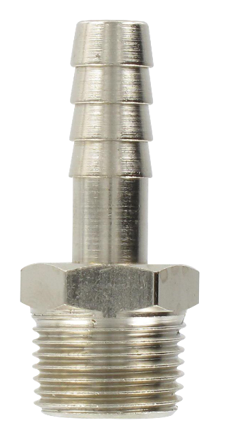 Nickel-plated brass conical male barb connector 3/8-9 Fittings and couplings