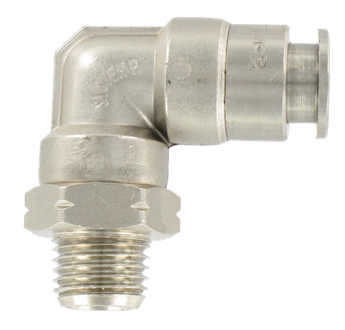 Nickel-plated brass NPT elbow male swivel push-in fitting 1/4\" NPT T10 Pneumatic push-in fittings