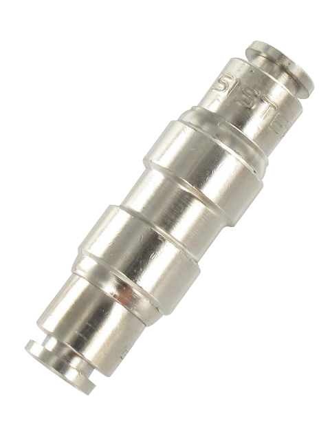 Nickel-plated brass push-in fitting, straight and double equal T14-14