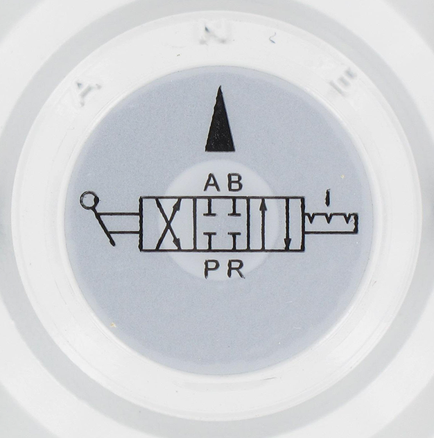 Pneumatic 4/3 lever valve 1/4'' in metal, stable on 3 positions, closed centers Pneumatic components