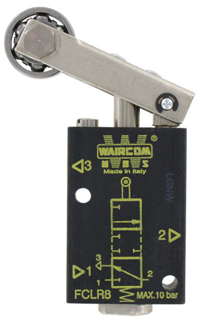 Pneumatic valve with metal roller lever 3/2 G1/8 NC monostable non communicating ways Pneumatic components