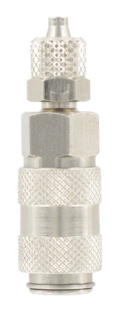 Push-on micro-coupling 2.7 mm bore in nickel plated brass T4/2,5 110 - Micro-couplings DN2.7