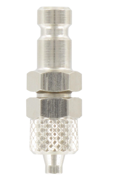 Push-on micro-plug 2.7 mm bore in nickel plated brass T4/2,5 110 - Micro-couplings DN2.7