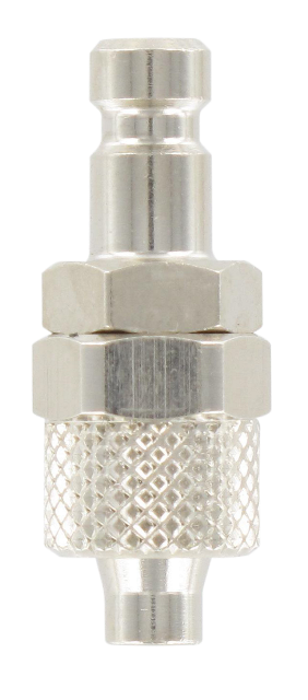 Push-on micro-plug 2.7 mm bore in nickel plated brass T6/4 110 - Micro-couplings DN2.7