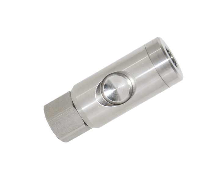 Quick-connect safety coupling EURO BSP female D7,4 mm in stainless steel 1/2\" Quick-connect couplings