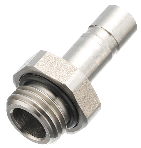 Snap-in spindles BSP cylindrical male thread in stainless steel Pneumatic push-in fittings