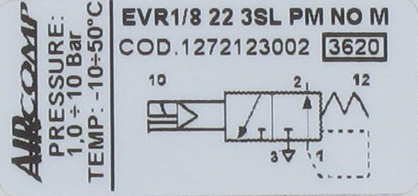 Solenoid air operated valve 3/2 NO (G1/8'') Pneumatic components