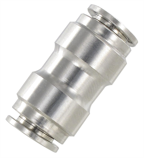 Straight double equal push-in fitting mini series in stainless steel T8 Fittings and couplings